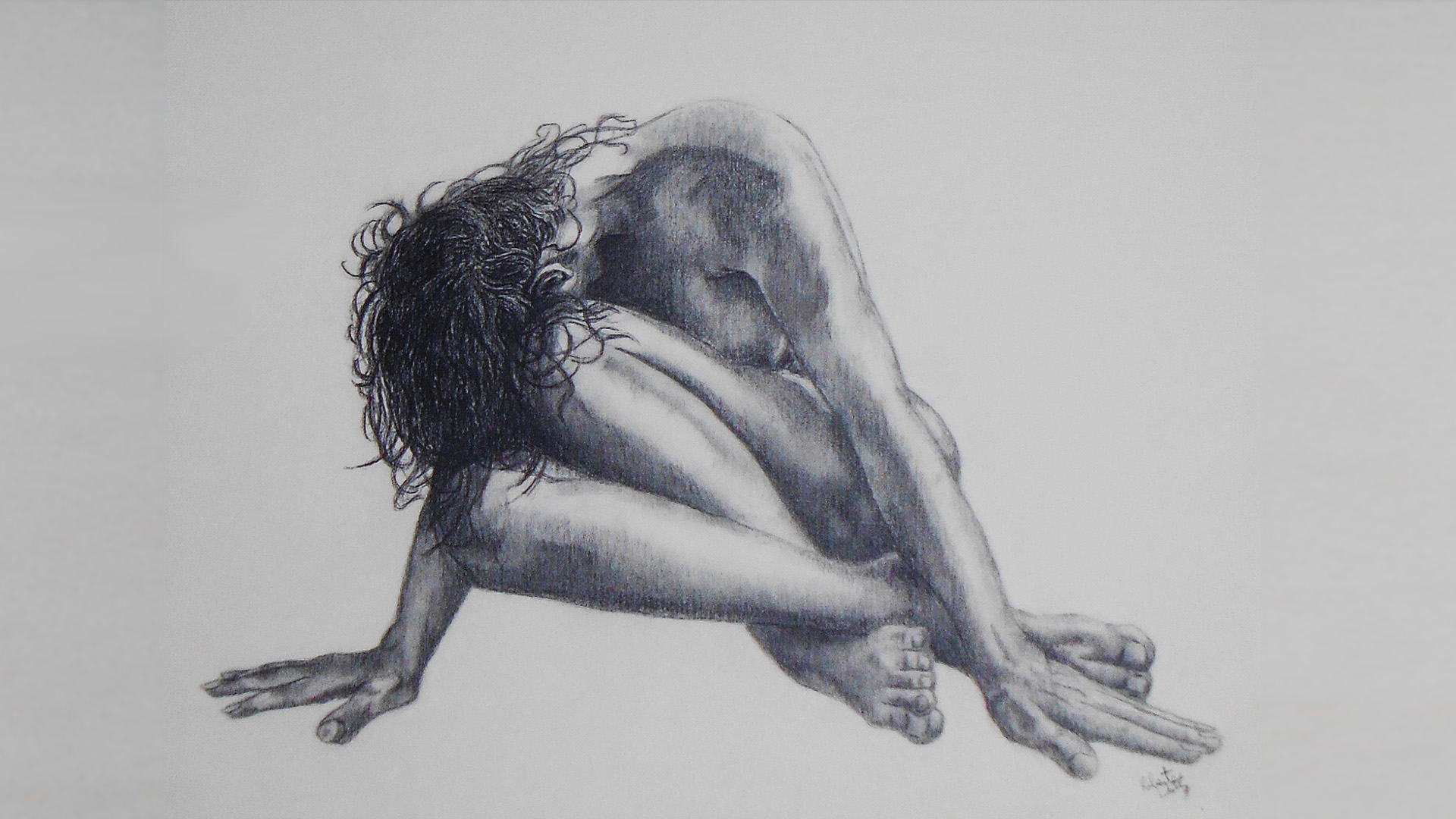 Charcoal Drawing - Despair